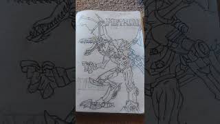 Proteus Ridley  Metroid Samus returns drawing drawing art [upl. by Alyos]