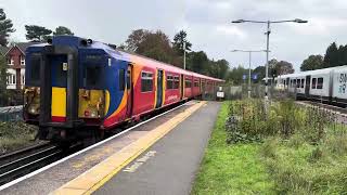 Class 455s Departing West Byfleet for Woking [upl. by Buehler]