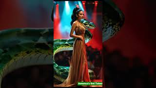 Girl dancing with Lord of the Snakes AGT fusion live agt shorts [upl. by Atrahc831]