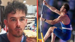 French Pole Vaulter JOKES About His Package Going Viral [upl. by Ennayrb191]