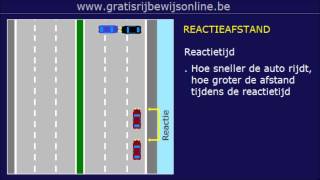 GRATIS RIJBEWIJS ONLINE 14 Rijbewijs B  STOPAFSTAND  REMWEG  REACTIEAFSTAND [upl. by Mikahs]