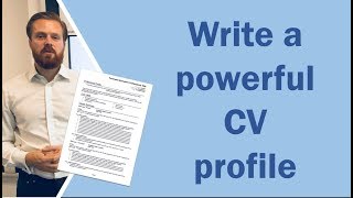 How to write a CV profile or personal statement and get noticed [upl. by Jahdiel]