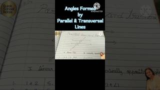 Angles formed by parallel and transversal lines 📈 corresponding 📏 linear pair📏 alternate interior [upl. by Lleddaw]