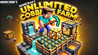 Unlimited Cobblestone Farm Tutorial  Easy amp Efficient Minecraft Cobblestone Generator [upl. by Ailuj400]