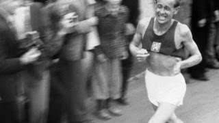 Emil Zátopek Wins 5000m 10000m amp Marathon Gold  Helsinki 1952 Olympics [upl. by Noraha857]