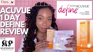 Acuvue 1Day Define Review  Acuvue 1Day Define Colors First Impressions [upl. by Suoinuj]