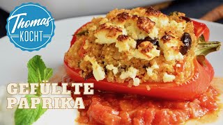 Gefüllte Paprika mit Quinoa  vegetarisch [upl. by Ellga210]