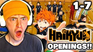 First Time REACTING to ALL HAIKYUU OPENINGS 17 [upl. by Nanji541]