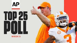 AP Top 25 Poll Released Tennessee up to No 5 after dominant win at Oklahoma  Week 5 Poll Analysis [upl. by Oravla]