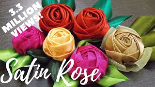 DIY Handmade Satin Rose  Tutorial  MyInDulzens [upl. by Philip]