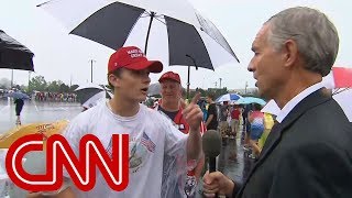 CNN reporter talks to conspiracy theorists at Trump rally [upl. by Irod]