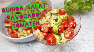 Einfacher Quinoa Salat mit Avocado und Tomaten  Vegane Rezepte [upl. by Hank464]