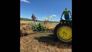 John Deere 730 Diesel 1960 amp JD Grain Binder 1940s And History [upl. by Annaiv]