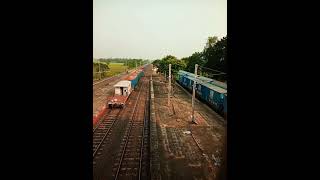 Up amp Down train crossing at Madpur station train station [upl. by Schechinger]