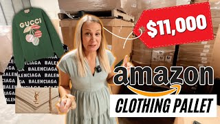 We Spent 450 on a HUGE Pallet of Amazon Clothing  Unboxing 11000 in MYSTERY Items [upl. by Anidam150]