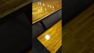 RECLAIMED BOWLING LANE TABLE amp BENCHES 9 x 42quot bowling welding woodworking dinnertime table [upl. by Mathian515]