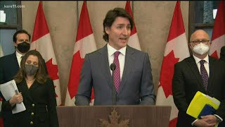 Canadian Prime Minister Justin Trudeau declares state of emergency over Freedom Convoy [upl. by Yffat832]