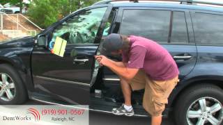 DentWorks of Raleigh  Mercedes GL450 Door Ding Removal  Paintless Dent Repair [upl. by Euqinamod]