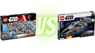 LEGO Star Wars Millennium Falcon vs Light Cruiser Comparison 7510575257 vs 75315 [upl. by Morrison]