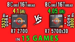 Ryzen 7 2700x vs Ryzen 7 5700x3D Test in 15 Games or R7 5700x3D vs R7 2700 OC [upl. by Lehcnom]