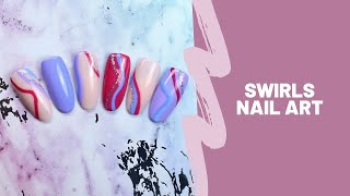 Swirls Nail Art met gellak [upl. by Eidnarb]