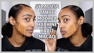 Nars Light Reflecting Foundation Swatches Syracuse Tahoe Moorea Huahine Cadiz Macao [upl. by Natam533]