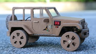 How To Make RC CarJeep Wrangler Amazing Cardboard Car DIY [upl. by Hait]