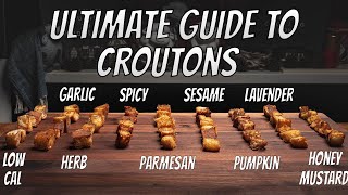 How To Make Homemade Croutons Recipe At Home 9 WAYS l ULTIMATE Guide to Croutons [upl. by Gypsie]