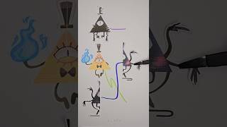 Gravity Falls Bill Cipher line matching puzzle shorts viral art [upl. by Conner831]