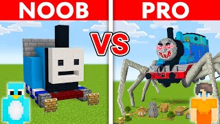 NOOB vs PRO SCARY THOMAS TRAIN House Build Challenge in Minecraft [upl. by Call]