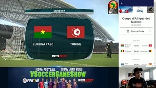 Burkina Faso  Tunisie PES 2017  CAN 2017 Quart de Finale  CPU Vs CPU [upl. by Anerual849]