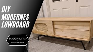 DIY midcentury Credenza Lowboard Sideboard TVboard mit Wienergeflecht und Metallgestell Комод [upl. by Kenaz]