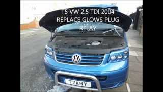 HOW TO FIND AND REPLACE THE GLOW PLUG RELAY ON A T5 25TDI VOLKSWAGEN [upl. by Yrogerg66]