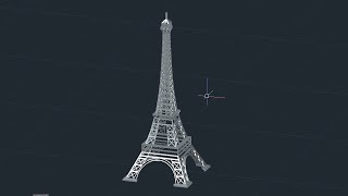 Eiffel Tower 3D Modeling AutoCAD [upl. by Ecirtac]