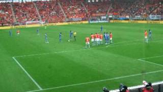 中村俊輔のフリーキック 日本対オランダ戦 2009年9月5日 Enschede [upl. by Limaj]