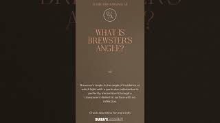 What is Brewsters Angle learnphysics quiz physicsquiz [upl. by Aerbma]