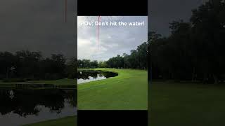 Play an intimidating water hole through my pov 🏌️‍♂️🔥⛳️ golfer golflife golf shottracer [upl. by Euqinom]