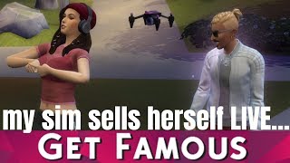 my sim sells herself LIVE 1  The Sims 4 Get Famous  Livestreaming [upl. by Elboa864]