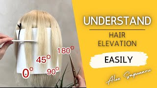 Understand Hair Elevation Easily  Difference Between Haircut Techniques  Line Graduation Layers [upl. by Ralina]