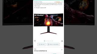 38  off LG UltraGear QHD 34Inch Curved Gaming Monitor 34GP63AB VA with HDR 10 Compatibility [upl. by Buffy]