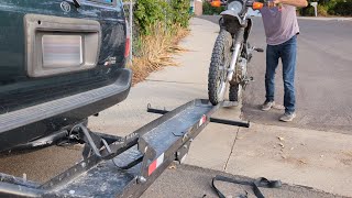 Harbor Freight Motorcycle Carrier Review amp Tips HaulMaster Yamaha XT250 FZ6 [upl. by Iahk]