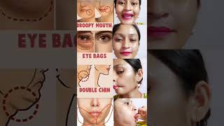 😱 AntiAgeing Face yoga and Glowing skin smile lines wrinklesshorts facemassage faceyoga [upl. by Doi]