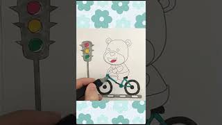 How to color Bear riding a bike fyp [upl. by Grindle]