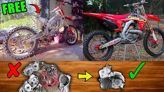 Unbelievable Engine Rebuild on a Free CR250 [upl. by Vokay]