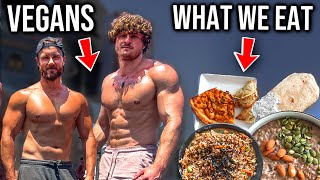 What Two Vegans Eat In A Day To Gain Muscle ft SimnettNutrition [upl. by Rocky598]