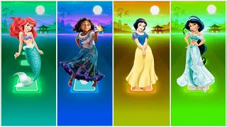 Encanto Mirabela 🆚 Snow White 🆚 Jasmine Princess 🆚 The Little Mermaid  Tiles Hop EDM Rush [upl. by Shell]