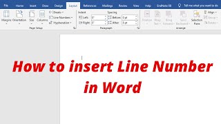 How to insert line number in Word  Add line number in Word [upl. by Nairot]