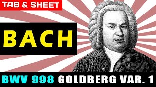 TABSheet Bachs BWV988 Goldberg Variation 1 Duet PDF  Guitar Pro  MIDI [upl. by Bartley]