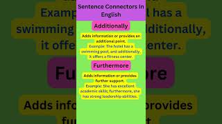 Sentence Connectors In English AdditionallyFurthermore [upl. by Hcir651]