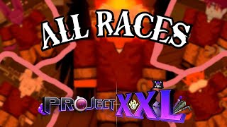 ALL RACES AND BUFFS  Project XXL [upl. by Aihsirt]